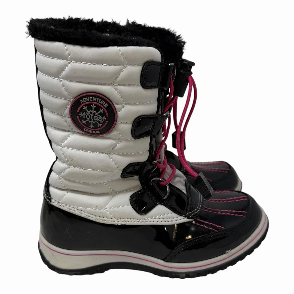 Totes Adventure Gear Girls Black & White Weatherproof Winter Boots - Size‎ 12